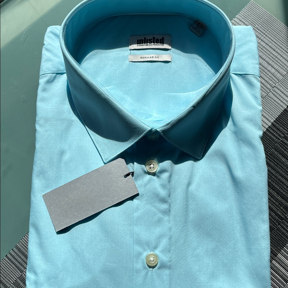 Kenneth Cole Men's Sky Blue Dress Shirt size 18-181/2 36-37 brand new in package